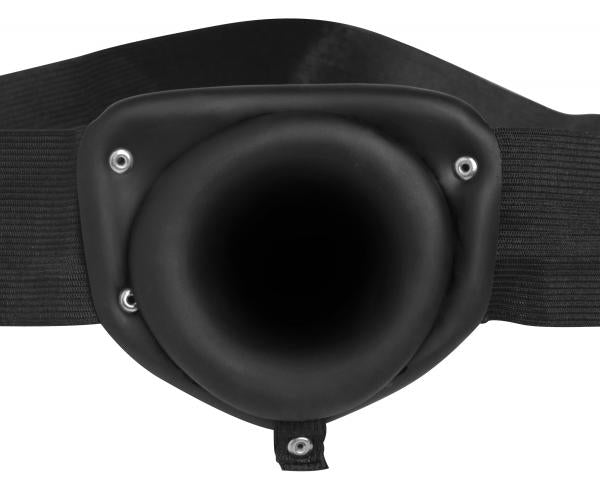 Hollow Silicone Strap On Dildo With Elastic Straps Black