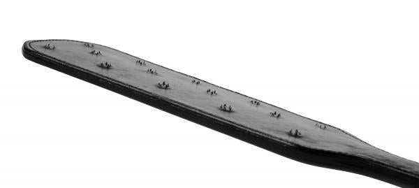 Spiked Leather Fraternity Paddle Black