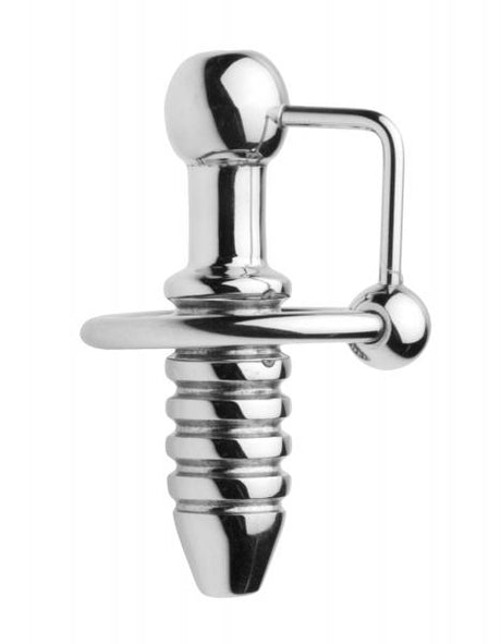 Xl Ribbed Urethral Sound With Hollow Core