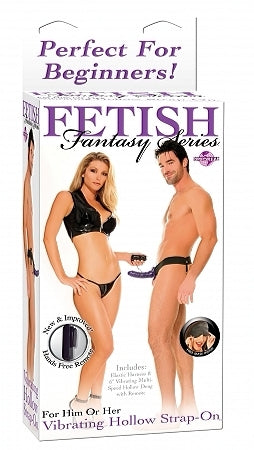 Fetish Fantasy Vibrating Hollow Strap On Purple