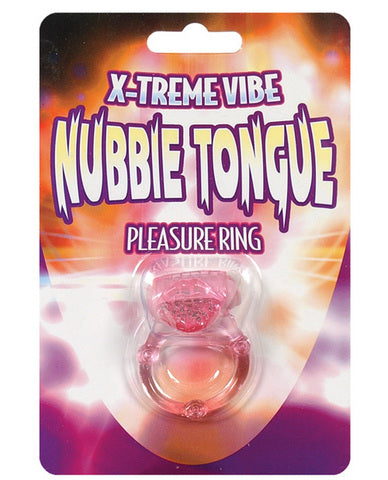 Nubby Tongue Magenta Pink Vibrating Cock Ring
