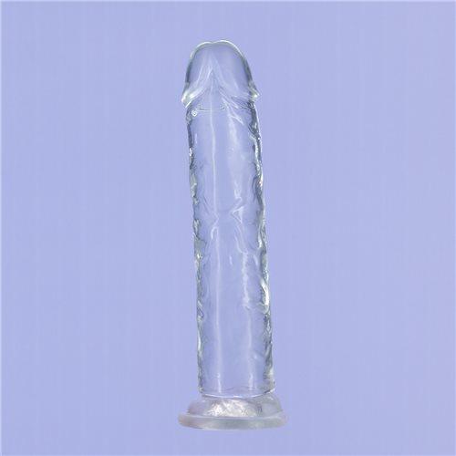 Addiction Crystal 7 Vertical Dong Clear Tpe W/ Bullet "