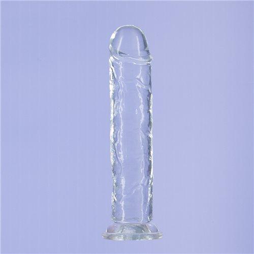 Addiction Crystal 8 Vertical Dong Clear Tpe W/ Bullet "