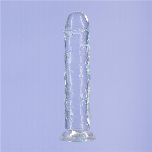 Addiction Crystal 8 Vertical Dong Clear Tpe W/ Bullet "