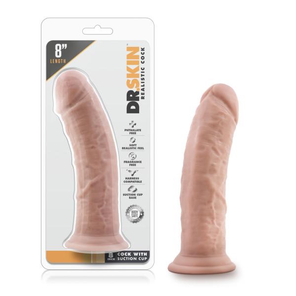 Dr. Skin 8 Inches Cock With Suction Cup Vanilla Beige