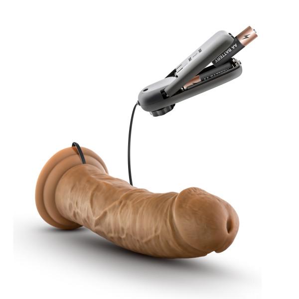 Dr Joe 8 Inches Vibrating Cock With Suction Cup Tan