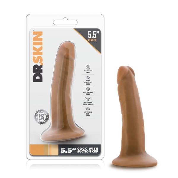 Dr Skin 5.5 Inches Cock With Suction Cup Mocha Tan