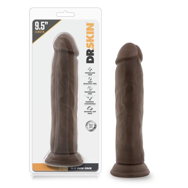 Dr Skin 9.5 Inches Cock Chocolate Brown Dildo