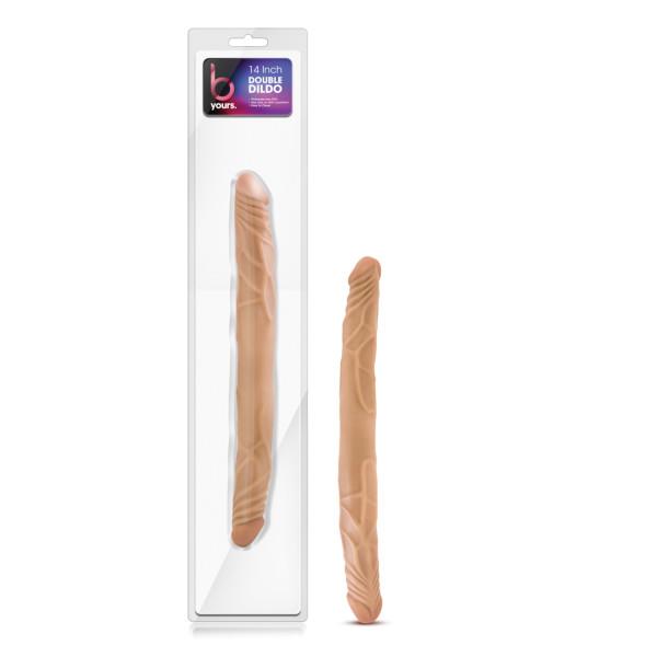 B Yours 14 Inches Double Dildo Latin Tan
