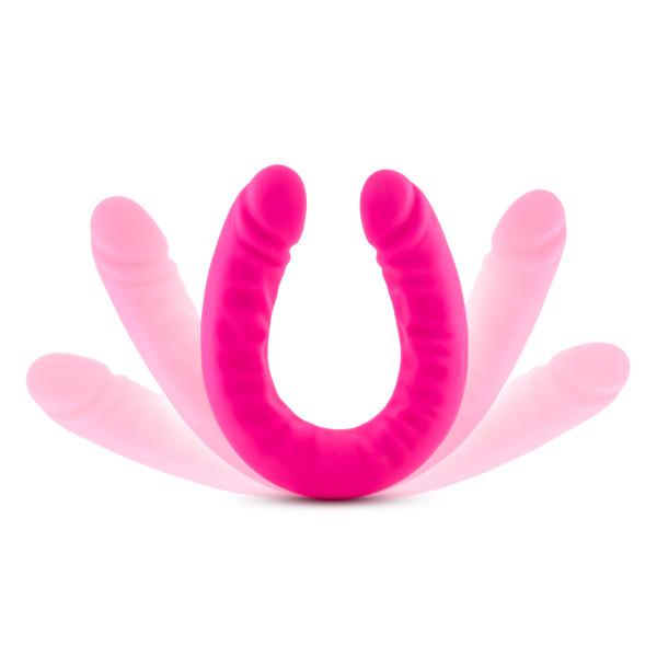 Ruse 18 Inches Silicone Slim Double Dong Hot Pink