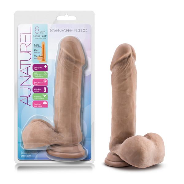 Au Naturel 8 Inches Sensa Feel Dildo Latin Tan