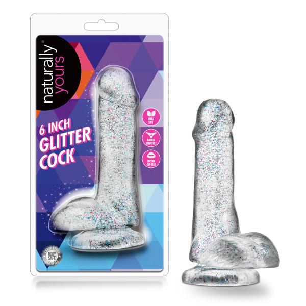 Naturally Yours 6 Inches Glitter Cock Sparkling Clear