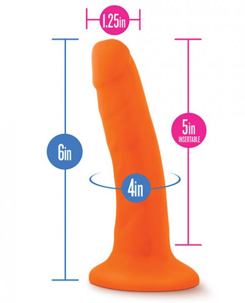 Neo Dual Density 6 Inches Cock Neon Orange Dildo