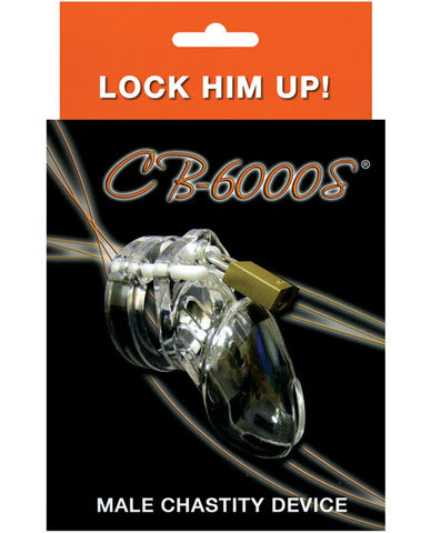 Cb 6000 S Male Chastity Device 2.5 Inches Cock Cage And Lock Set Clear