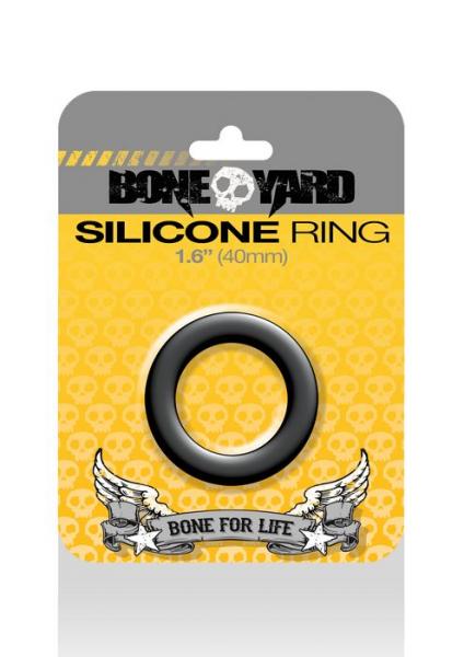 Boneyard Silicone Ring 1.6 Inches Black