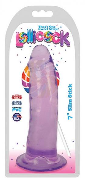 Lollicock 7 Inches Slim Stick Dildo Grape Ice Purple