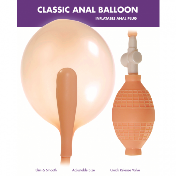 Classic Anal Inflatable Butt Plug Beige Kinx