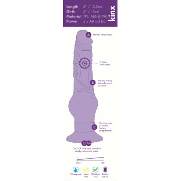 Mounty 5 Realistic Vibrator Purple Kinx