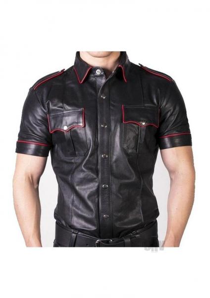 Prowler Red Slim Police Shirt Blk/Rd Lg