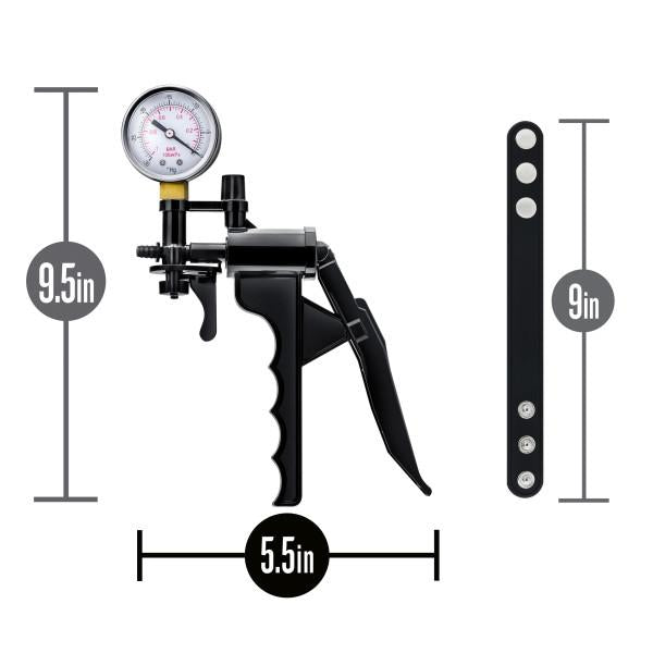 Performance Gauge Pump Pistol With Silicone Tubing & Silicone Cock Strap Black