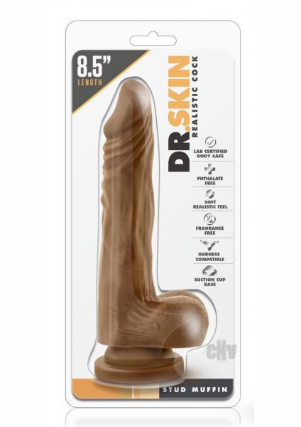 Dr Skin Stud Muffin Mocha Realistic Cock Brown Dildo