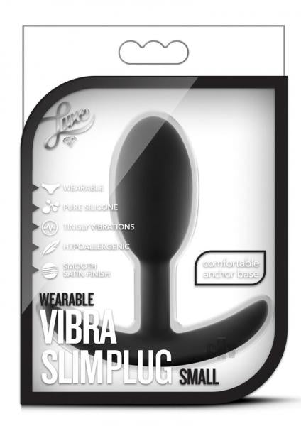Luxe Wearable Vibra Slim Plug Small Black