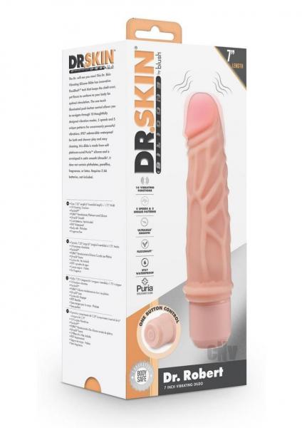 Dr. Skin Silicone Dr. Robert 7 In Vibrating Dildo Beige
