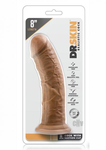 Dr. Skin 8 Inches Cock With Suction Cup Mocha Tan