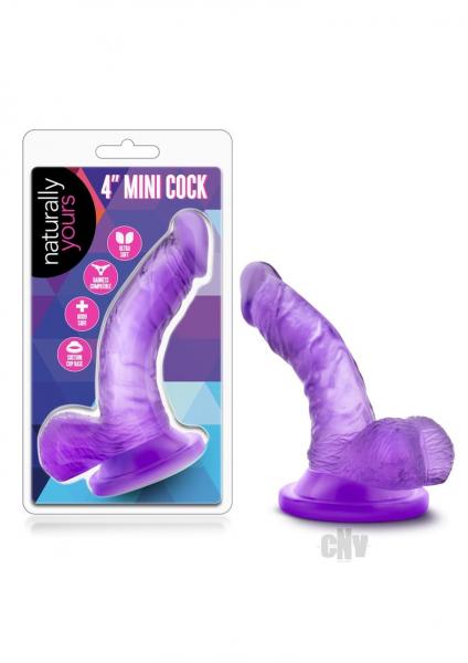 Naturally Yours 4 Inches Mini Cock Purple Dildo