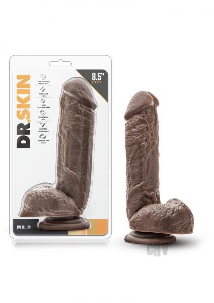 Dr Skin Mr D 8.5 Inches Dildo Chocolate Brown