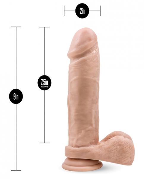 Silicone Willy's 9 Inches Dildo, Balls & Suction Cup Beige