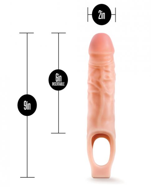 Performance Plus 9 Inches Silicone Cock Sheath Penis Extender Beige