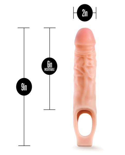 Performance 9 Inches Cock Sheath Penis Extender Beige