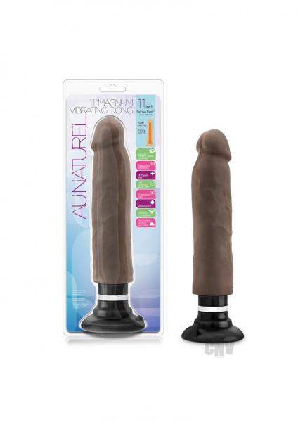 11 Inches Sensa Feel Magnum Vibrating Dong Chocolate