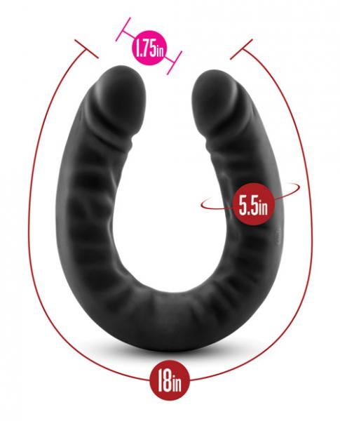 Ruse 18 Inches Silicone Double Headed Dildo Black
