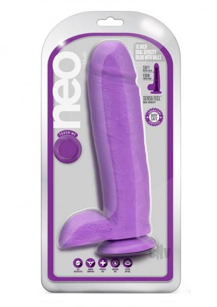 Neo Dual Density Dildo 10` Neon Purple