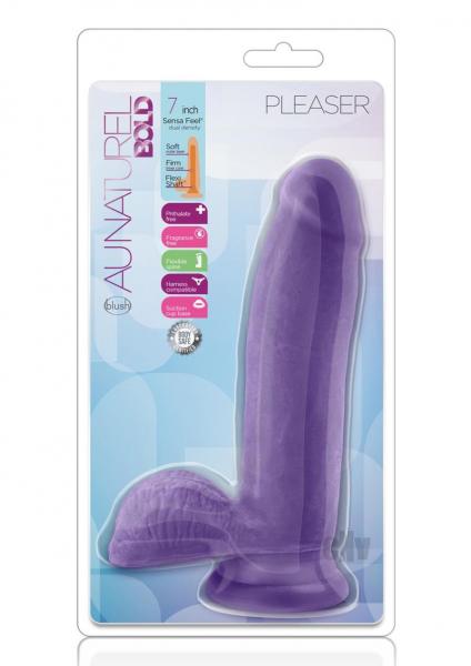 Au Naturel Bold Pleaser 7 Inches Dildo Purple