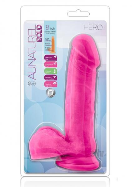 Au Naturel Bold Hero 8 Inches Dildo Pink