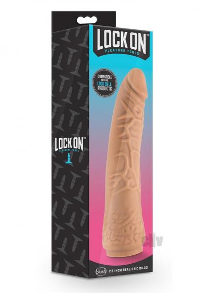 Lock On 7.5 Inch Realistic Lock On Dildo Mocha
