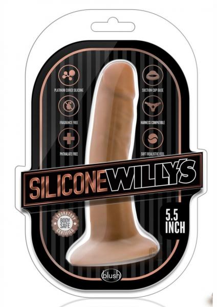 Silicone Willys 5.5 Inches Dildo With Suction Cup Mocha