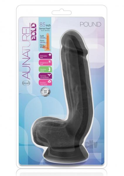 Au Naturel Bold Pound 8.5 Inches Dildo Black