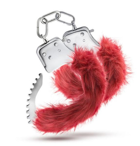 Temptasia Plush Fur Cuffs Burgundy Red