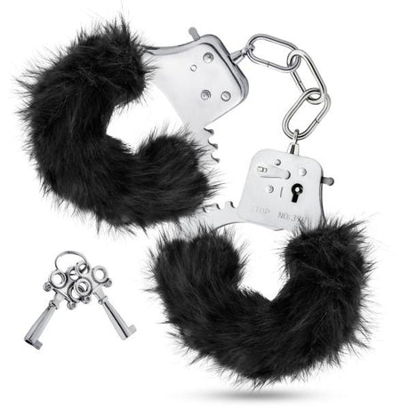 Temptasia Plush Fur Cuffs Black Handcuffs