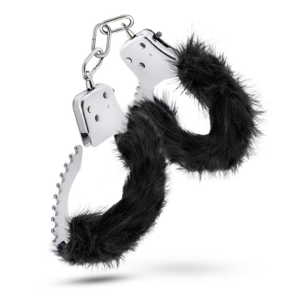 Temptasia Plush Fur Cuffs Black Handcuffs