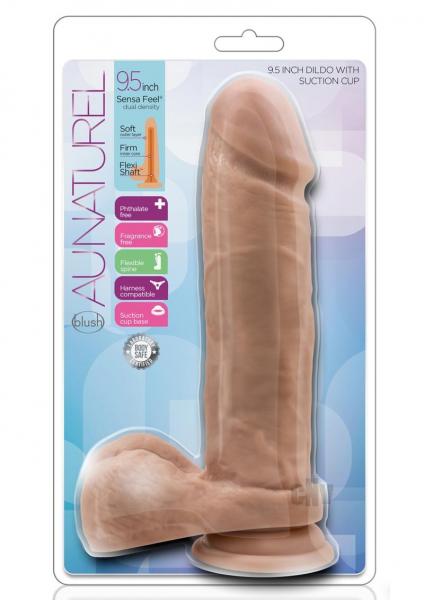Au Naturel 9.5 Inches Dildo With Suction Mocha Tan