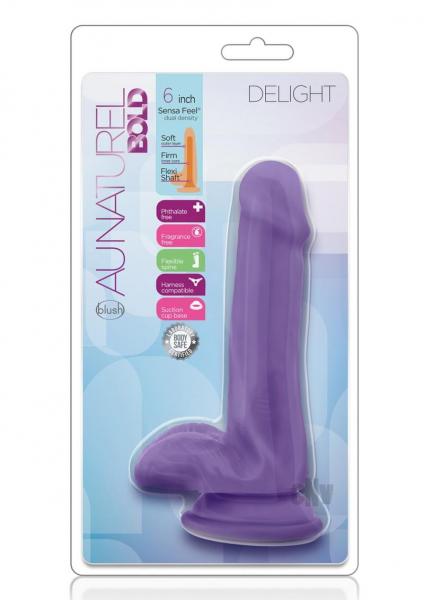 Au Naturel Bold Delight 6 Inches Dildo Purple