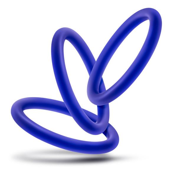 Performance Vs3 Pure Premium Silicone Cockrings Large Indigo