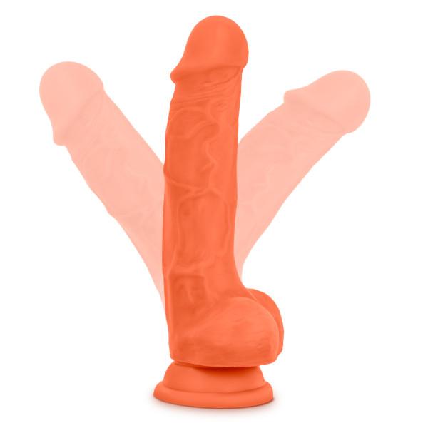 Neo Elite 7.5 Inches Dual Density Cock With Balls Orange