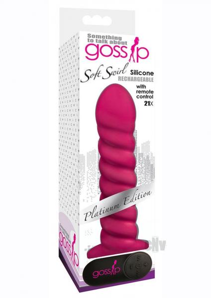21x Soft Swirl Silicone Rechargeable Vibrator With Control Magenta