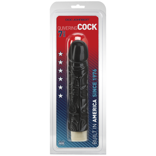 Quivering C*Ck Vibrator With Sil A Gel Sleeve Black
